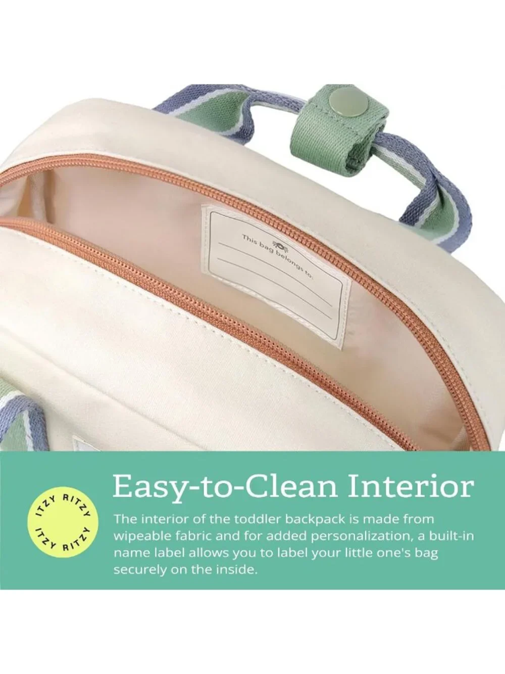 Spacious Toddler Backpack for Daycare - Adjustable Straps, Wipeable Fabric